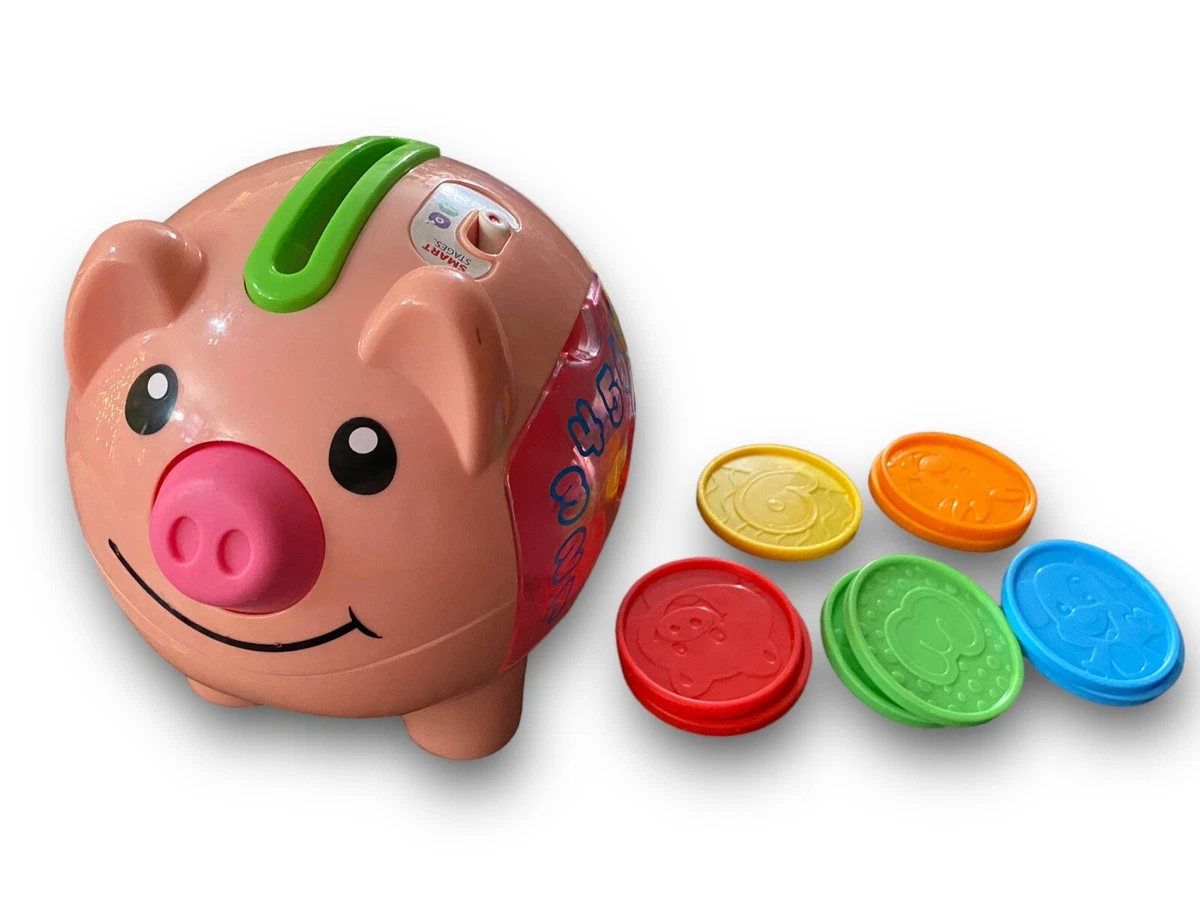 Fisher-Price Smart Stages Counting Piggy Bank w/ 9 Coins Colors Pig