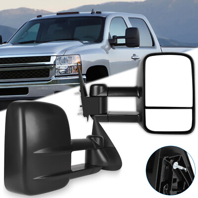 Black Manual Folding Mirrors Pair Of Manual Towing 1999-2006 Chevy Silverado / GMC Sierra 1500/2500/3500 Mirrors For - Foto 8