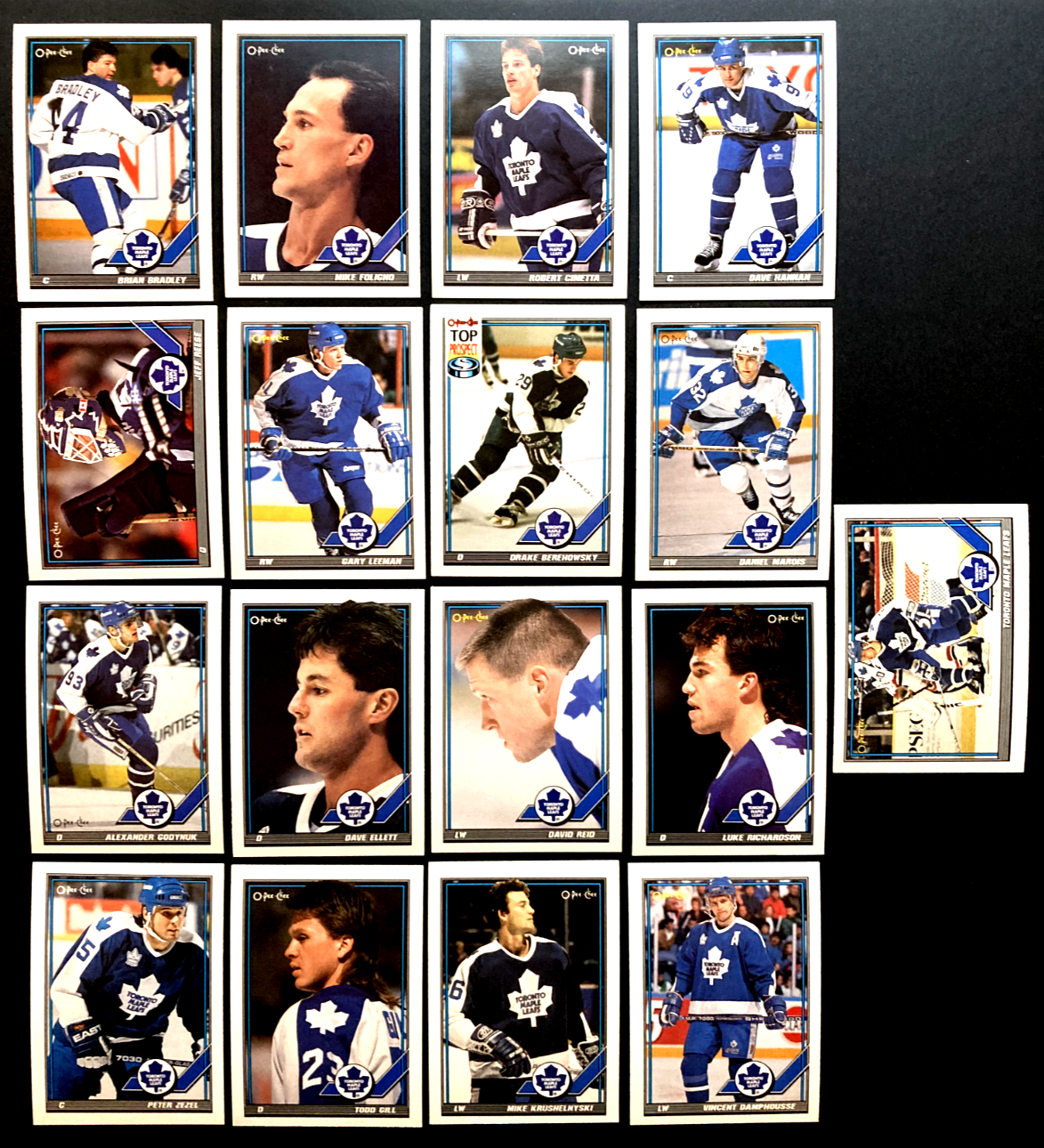 1991-92 O-Pee-Chee Toronto Maple Leafs Lot of 17 Cards in A-1 Condition