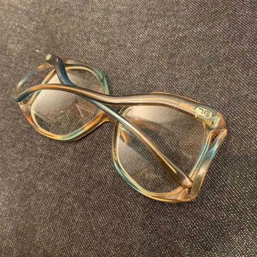 Vintage GIVENCHY Turquoise Swoop Butterfly Oversize BIG EYE glasses Frame Repair - Picture 9 of 24