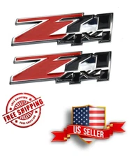 TWO- Z71 4x4 Emblem Badge 3D Stick On For Sierra Chevy Silverado Tahoe Suburban 