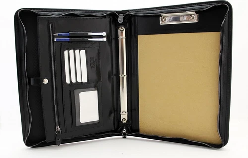 Noda Executive Leather Padfolio 3 Ring Binder Professional Business Portfolio