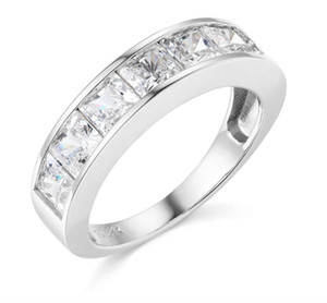 3.5 Ct Princess Cut Real 14k White Gold Engagement Wedding Anniversary Band Ring - Click1Get2 Half Price