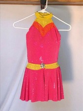 Bright Pink, Yellow  Orange Youth Leotard  Matching Skirt Dance Costume