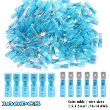 100PCS 16-14AWG Waterproof Female/Male Spade Wire Connector Crimp Terminals Set