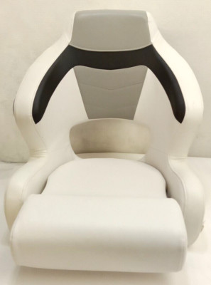Wise 3338-1782 Baja XL Bucket Seat with Flip-Up Bolster White / Grey / Black