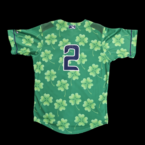 SYRACUSE CHIEFS GAME USED JERSEY IRISH HERITAGE NIGHT SIGNED 2016 8/9/16 SZ 46 - Picture 2 of 7