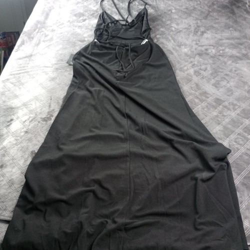 Lulus Dress Womens L Sz 12 All This Allure Strappy Black Backless Mermaid Maxi - Picture 8 of 14