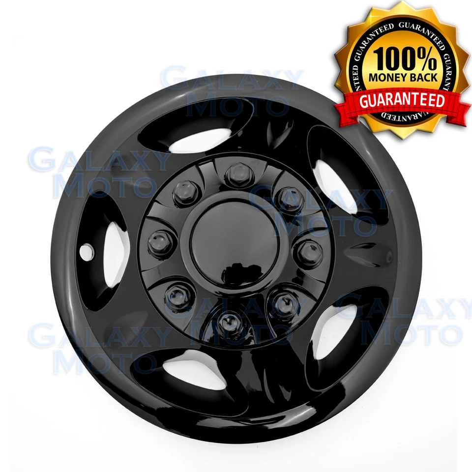 08-10 Chevy Silverado DUALMENTE Negro 17" Simulador de Rueda Forro + Tapacubos Centrales Cubierta Foto 4 de 4