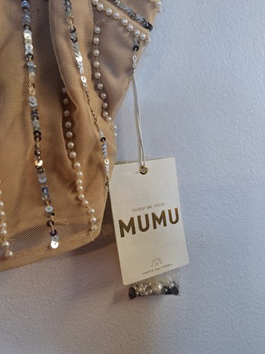SHOW ME YOUR MUMU Pearly Skirt Set Tank & Skirt Size S Party Festival Prom Bling - Picture 13 of 13