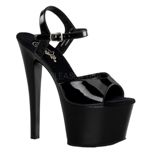 Pleaser Sky-309 Exotic Pole Dancing Shoes, Ankle Strap 7" Heel Platform Sandal. - Picture 2 of 3