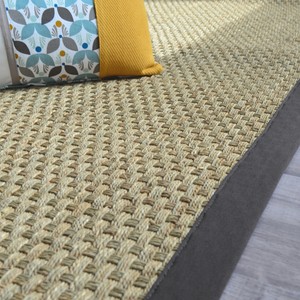 Détails Sur Tapis En Jonc De Mer Fibres Naturelles Ganse Gris Anthracite Salon Chambre