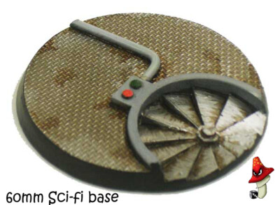 60mm x 1 Scifi, Round Resin Base Style 40k Sci-Fi Cyber Punk