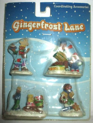 GINGERFROST LANE #1 2'' inch Resin Figurines 4-pack Coordinating Accessories 2003
