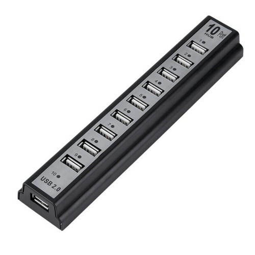 10 Port USB 2.0 High Speed HUB Extern mit Netzadapter und Kabel - Picture 5 of 9