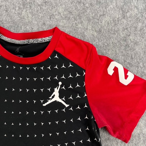 Air Jordan T Shirt Dri-Fit Red Black Bred 23 Jumpman Youth M - Picture 2 of 10