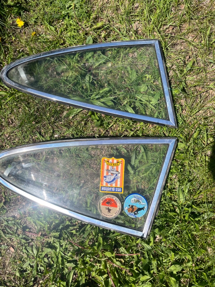 genuino porsche 911 912 930 cuarto ventanas L R par cromo con bisagras Foto 4 de 4