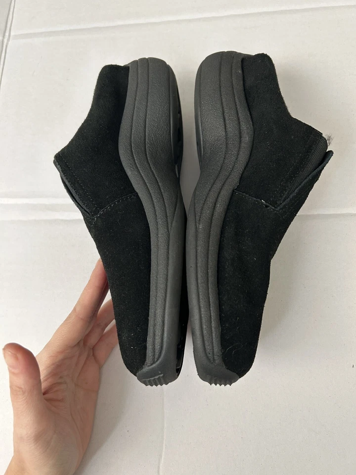 St Johns Bay Mujer 7.5M Mules Zuecos Mocasines Zapatos Sin Cordones Cuero Superior Negro Foto 2 de 4