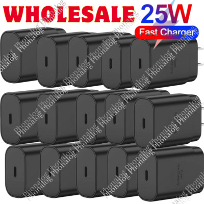 25W Type C USB-C Super Fast Wall PD Charger Block For Samsung S20 iPhone 15 Lot