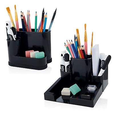 Desk Tidy Organiser with Tape Dispenser Multi Storage Pen Holder Office Worktop
