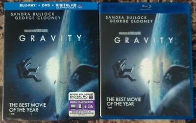 Gravity (Blu-ray + DVD + Digital Copy, 2013, 2-Disc Set w Embossed Slipcover)