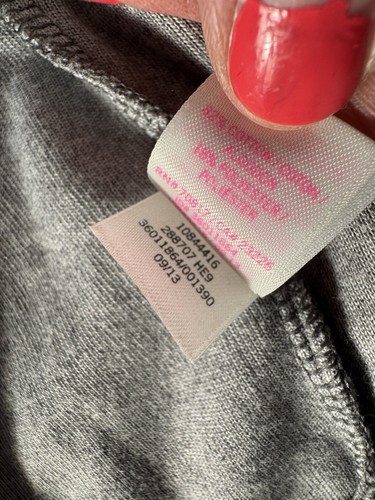 Vintage Victorias Secret Velour Gray Sequins Hoodie Full Zip Sweatshirt Medium - Picture 12 of 14