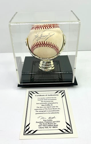 Ken Griffey Jr. COA Autograph American League Rawlings Signed Baseball with Case
