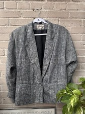 Vintage 80s Oversized David B Womens Tweed Coat Size 11 Light Academia Preppy