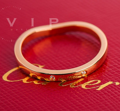 CARTIER BALLERINE RING 18K GOLD TRAURING EHERING WEDDING BAND 3 DIAMANTEN Gr. 53