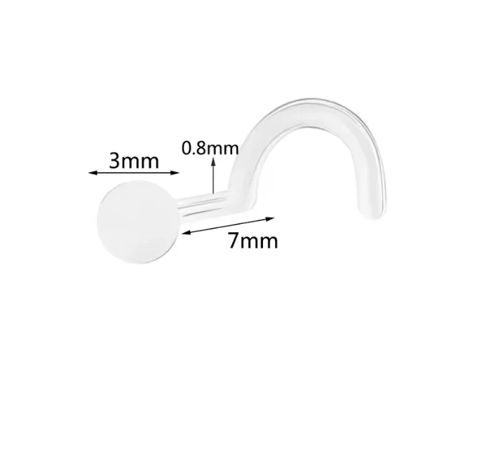 Barra de anillo de pasador de nariz oculta invisible transparente Bioflex flexible Foto 3 de 4