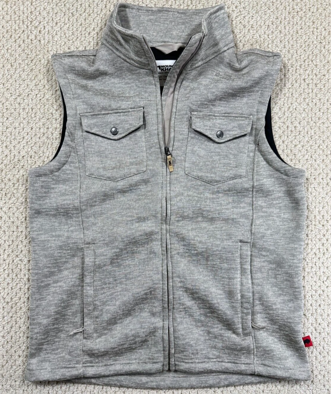 Mountain Khakis Old Faithful Vest Mens Med Ash Gray Fleece Classic Fit Outdoor