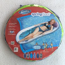 Swim Ways Spring Float Pool Lounge Raft Jet Valve Technology Fold Flat To Store