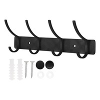 Garderobe StäNder Wand Halterung Garderoben Haken Mit 4 Haken Schwarz