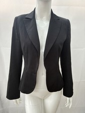 New Look Black Tailored Blazer Jacket UK 10 Office Work Smart Formal Lined