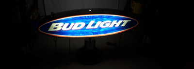 Vintage 2002 Budweiser Bud Light Beer Pool Table Billiards Light