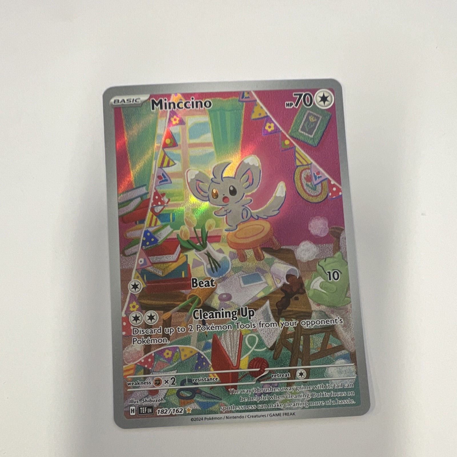 Pokemon TCG Minccino 182/162 SV05 Temporal Forces IR Full Art Holo Eng 2024