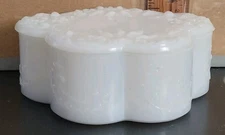 Vintage Milk Glass Dresser Bureau Trinket Powder Vanity Jar