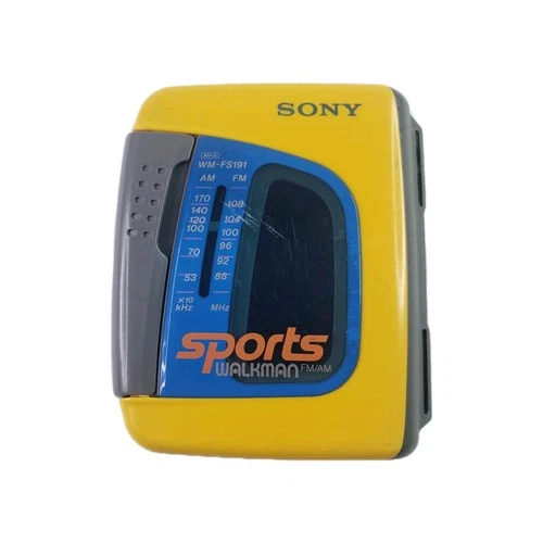 Sony Sports Walkman Vintage WM-FS191 Yellow AM/FM Radio Cassette Player  Tested