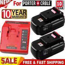 2Pack 4.5Ah For Porter Cable 18V NI-MH Battery PC18B PCC489N PC18BLEX OR Charger