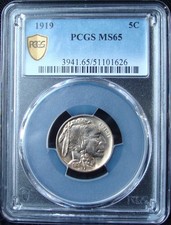 1919 Buffalo Nickel - PCGS MS 65 - Gold Shield