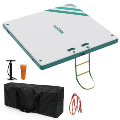 [HOT] Garvee 6 X 5 Ft Inflatable Floating Dock Platform with Non-Slip Surface