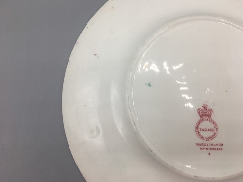 John Maddock & Sons Ltd England "Marlborough" Floral Plates 9" Pink Antique - Picture 11 of 17