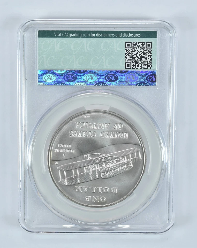 2003-P First Flight Commemorative Silver Dollar MS70 CAC CACg *8319 - Image 2 of 4