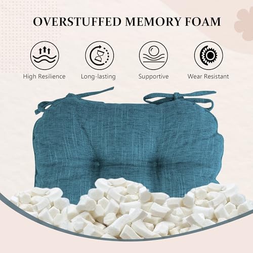 Chair Cushions for Dining Chairs Set of 4,Tufted Indoor 4 Pack Navy Blue - Bild 5 von 7