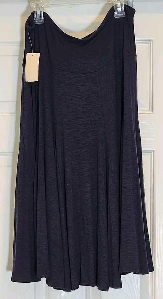 Falda Coldwater Creek para mujer con paneles línea A acampanada elástica azul marino talla mediana nueva Foto 2 de 4