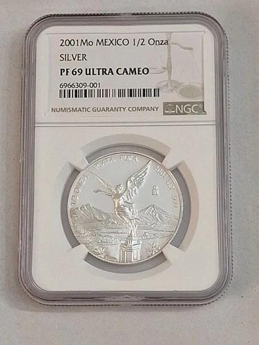 2001 Mexico Libertad 1/2 oz Silver NGC PF69 Ultra Cameo Rare 1000 Mintage