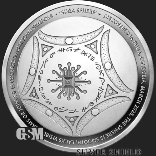 2025 - BUGA SPHERE UFO - 1 oz .999 Fine Silver Shield Proof  MICROMINTAGE INSTOC