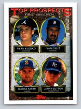 1993 Topps Prospects Ryan Klesko, Ivan Cruz, Bubba Smith, Sutton #423