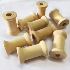 60 Pcs Wooden Spool Spools Empty Portable Yarn Craft Product Glass Shaped