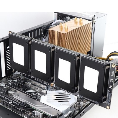 U.2 SSD zu PCIe X16 Adapter PCIE 4.0 zu 4 Disk U.2 SFF-8639 SSD Riser CardQo